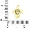 Brass Micro Pave Clear Cubic Zirconia Connector Charms KK-D325-06G-01-3