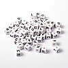 Chunky Letter Acrylic Cube Beads for Kids Jewelry X-PL37C9447-1