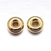 Real 18K Gold Plated Flat Round 925 Sterling Silver Spacer Beads STER-M101-10-6mm-1