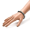 Natural K2 Stone/Raindrop Azurite Round Beads Stretch Bracelet for Men Women BJEW-JB06812-4
