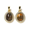 Natural Tiger Eye Pendants KK-R210-24G-1