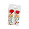 Teachers' Day Printed Acrylic Stud Dangle Earrings WG18C88-01-4