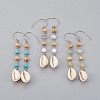 Round Natural & Synthetic Mixed Stone Dangle Earrings EJEW-JE02909-1