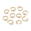 Brass Micro Pave Cubic Zirconia Cuff Earrings LS-EJEW-H109-01H-G-2