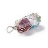 Natural & Synthetic Mixed Stone Chips String Bag Pendants G-G863-03P-4