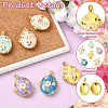 6Pcs 6 Colors Brass Enamel Locket Pendants KK-CJ0005-72-3