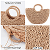 Boho Women's Straw Knitted Bag AJEW-WH0348-19-6