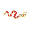 Brass Micro Pave Cubic Zirconia Enamel Pendants KK-D354-02G-A-2