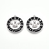 Brass Micro Pave Cubic Zirconia Enamel Pendants ZIRC-T016-18P-1