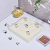 9-Slot Microfiber Ring Organizer Display Stands ODIS-WH0050-15C-02-4