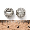 Brass Clear Cubic Zirconia European Beads LS-KK-D228-16P-2