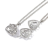Brass Rhinestone Pendant Necklaces NJEW-G089-16E-P-1
