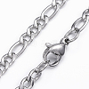 Non-Tarnish 304 Stainless Steel Figaro Chain Necklaces NJEW-H445-17P-2