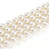 8.2MM Baking Paint Pearlized Glass Pearl Round Beaded Long Necklaces HY-T002-03B-5