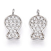 Rhodium Plated 925 Sterling Silver Micro Pave Cubic Zirconia Charms STER-T004-68P-2