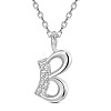 SHEGRACE Rhodium Plated 925 Sterling Silver Initial Pendant Necklaces JN898A-1