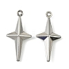 304 Stainless Steel Pendants. Star Charm X-STAS-A190-04P-1