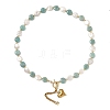 Natural Amazonite & Keshi Pearl Coin Beaded Necklaces for Women NJEW-JN06666-2
