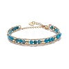 Round Natural Apatite Beaded Bracelet BJEW-TA00038-05-1