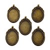 Tibetan Style Alloy Pendant Cabochon Bezel Settings TIBEP-M018-62AB-NF-1
