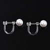 Resin Clip-on Earring Converter with ABS Plastic Imitation Pearl Beaded STAS-T064-02P-2