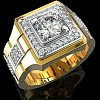 Square Alloy with Crystal Rhinestone Finger Rings FS-WG4A2D8-05-1
