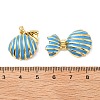 Brass Enamel Pearl Pendants KK-G533-16G-02-3