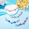 4Pcs 4 Colors Ocean Theme Alloy Enamel Link Purse Strap Extenders AJEW-TA0003-68-6