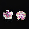 Transparent Electroplate Glass Bead Caps EGLA-N015-01A-4