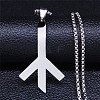 201 Stainless Steel Death Rune Symbol Pendant Necklaces LS-NJEW-H065-18P-1