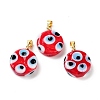 Handmade Evil Eye Lampwork Pendants LAMP-F030-01G-06-1