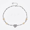 304 Stainless Steel Necklaces and Bracelets Sets SJEW-L138-01GP-3