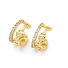 Rack Plating Brass Micro Pave Clear Cubic Zirconia Cuff Earrings EJEW-H147-03G-4