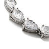 Rack Plating Brass Pave Cubic Zirconia Teardrop Links Bracelets for Women BJEW-H604-01P-05-2