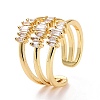 Three Line Cubic Zirconia Cuff Ring LS-RJEW-E170-02G-1