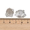 Brass Micro Pave Clear Cubic Zirconia Flat Round Stud Earring Findings KK-H524-08P-3