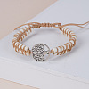 Natural Howlite Round Beaded Braided Bead Bracelets FS-WGE5EF2-16-1