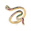 Brass Micro Pave Cubic Zirconia Cuff Rings RJEW-S044-049-5