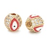 Brass Micro Pave Cubic Zirconia Beads ZIRC-A019-16G-A04-2