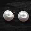 304 Stainless Steel Plastic Imitation Pearl Stud Earrings EJEW-R030-01G-02-3