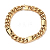 304 Stainless Steel Cuban Link Chain Bracelets for Women BJEW-G779-04B-G-4