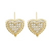 Brass Micro Pave Clear Cubic Zirconia Studs Earring for Women EJEW-S217-A05-1