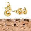 Brass Micro Pave Clear Cubic Zirconia Charms KK-F941-24G-3