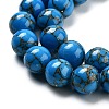 Synthetic Gold Line Turquoise Beads Strands G-H026-01A-02-3
