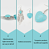 ANATTASOUL Natural & Synthetic Turquoise Heart Pendant Necklaces & Beaded Bracelets & Feather Chandellier Earrings SJEW-AN0001-45-6