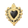 304 Stainless Steel Black Enamel Pendants STAS-G399-01G-1