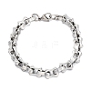 304 Stainless Steel Rectangle Link Chain Bracelets for Women Men BJEW-R018-20P-4