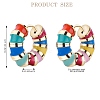 Enamel Striped Thick Hoop Earrings JE1110A-2