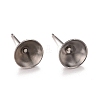 304 Stainless Steel Post Stud Earring Settings X1-STAS-L238-082F-P-1