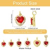6Pcs 6 Styles Brass Pave Cubic Zirconia Pendants KK-CJ0003-85-2
